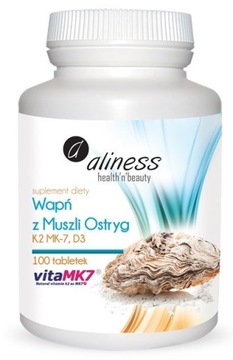 WAPŃ Z MUSZLI OSTRYG Z K2 MK7 I D3 100 TAB ALINESS