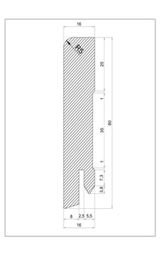 Плинтус МДФ 16х80, длина 100см, белый