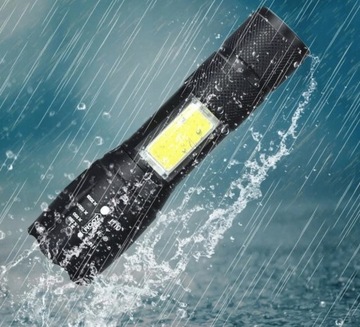 Карманный фонарик 380Лм, мини светодиодный зум, USB-короб