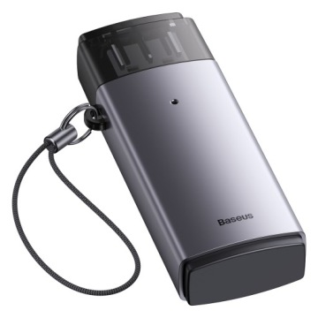 АДАПТЕР BASEUS АДАПТЕР SD И TF КАРТРИДЕР НА USB-КАБЕЛЬ СЕРЫЙ