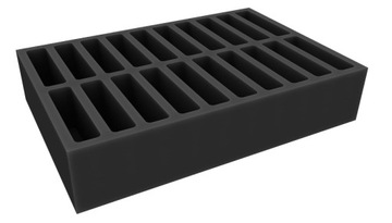 Полноразмерный пенопласт с 20 вырезами 118x27 мм.