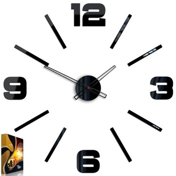 Zegar ścienny VITO czarny - duży 75 cm XL DESIGN