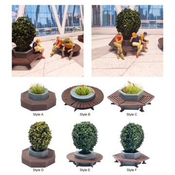 Масштаб 1:64 Модель цветочной террасы для модели