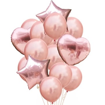 14pcs/set Rose Gold Multi Confetti Balloon 18inch