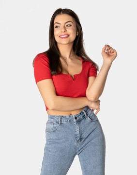 Jasne Spodnie Damskie Mom Jeans Dżinsy Zwężane Wysoki Stan Strecz 6700 W50