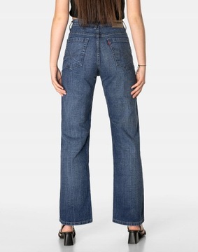 Szwedy Spodnie Damskie Jeans Szerokie Luźne Nogawki i Wysoki Stan J105L W33