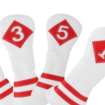 4 шт., деревянная верхняя крышка для гольфа, белый, красный номер