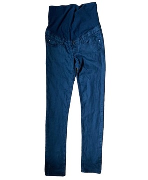 H&M MAMA Skinny Jeans Spodnie powlekane ciążowe z panelem elastyczne 38 M