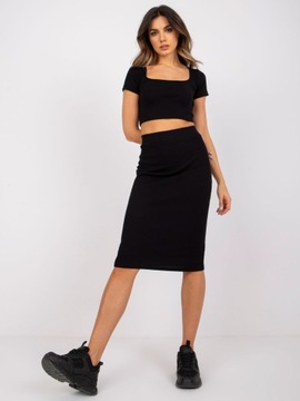 ЮБКА-КАРАНДАШ в тонкую полоску миди F374 серый S/M