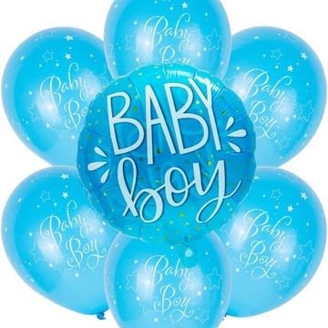 Balony Baby Boy na Baby Shower dla Chłopca-7 szt.