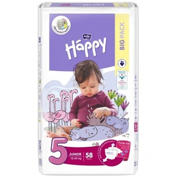Pieluszki Bella Baby Happy Flexi Fit Junior (5) 12-25 kg 58szt.