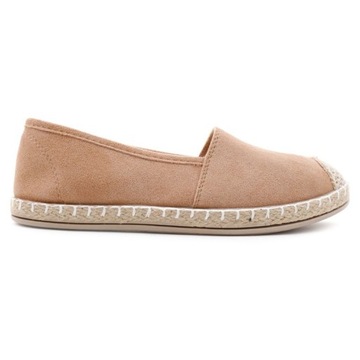 CAMELOWE ESPADRYLE DAMSKIE TENISÓWKI WSUWANE PÓŁBUTY WKŁ. EKOSKÓRA WYGODNE