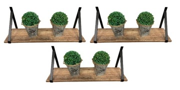 Półka w stylu loft 52cm podpórka Gino 3 szt zestaw