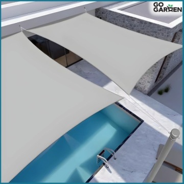 Парусный навес, УФ-тент от солнца, серый водонепроницаемый тент 4x4 м