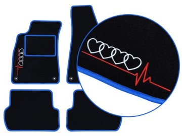 Koberce Do Auta Audi 80 B4 (1991-1996) 2 Výšivky, Modré