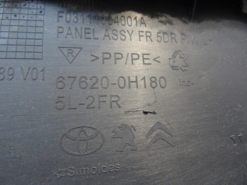 ОБИВКА БОКОВОЙ ДВЕРИ ПЕРЕДНЯЯ CITROEN C1 II TOYOTA AYGO II PEUGEOT 108 2014-