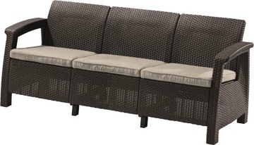 Sofa 3-osobowa CORFU LOVE Seat MAX z poduszkami KETER Sofa