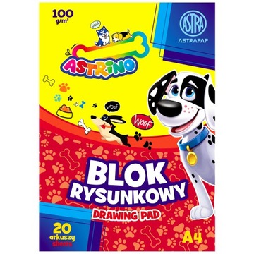 BLOK RYSUNKOWY BIAŁY PULCHNY A4 20 ARKUSZY 100g/m2 DO MALOWANIA PASTELAMI