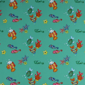 Papier do pakowania prezentów 57cmx25m Rybki 25m51