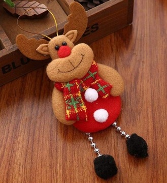 ЕЛОЧНЫЕ ПОДВЕСКИ, НАБОР УКРАШЕНИЙ: Мишка Тедди Олень Дед Мороз Снеговик 4 шт. E