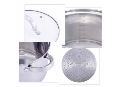 НАБОР КАСТРЮЛОК 12 EL СТЕКЛЯННЫЕ КРЫШКИ ИНДУКЦИОННАЯ СТАЛЬ