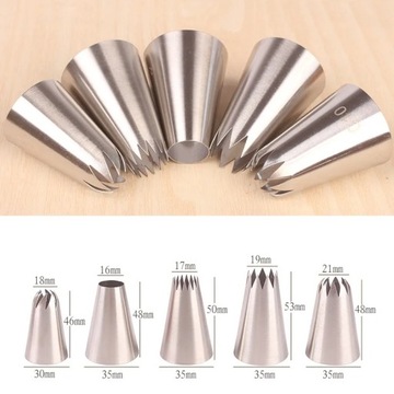 БОЛЬШИЕ насадки 5 шт XXL КОНДИТЕРСКИЕ + СИЛИКОНОВЫЙ рукав + 5 шт одноразовые