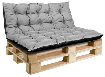 Садовая подушка 120x50 см для скамейки-качалки из поддона, водонепроницаемая, серая