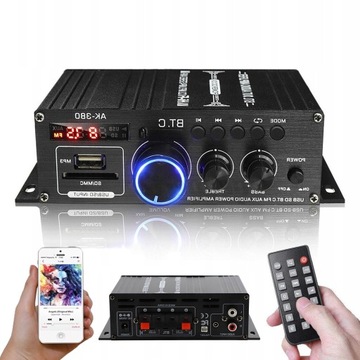 AMPLITUNER WZMACNIACZ STEREO BLUETOOTH USB 400W 12V