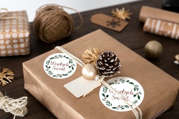 Наклейки MERRY CHRISTMAS для ПОДАРКОВ, 10 шт.