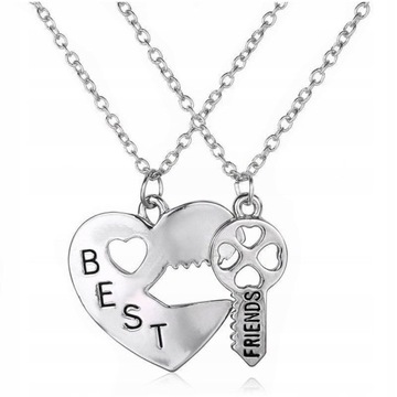 NASZYJNIK PRZYJAŹNI serce BEST FRIENDS BFF X2