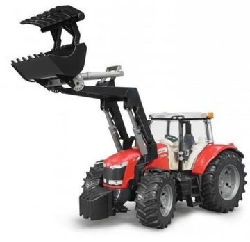 Traktor Ciągnik Czerwony Massey Ferguson 7624 z ładowaczem Rolnictwo