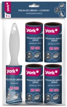 ROLKA YORK DO CZYSZCZENIA CZYSZCZENIA UBRAŃ + 4 ZAPASY