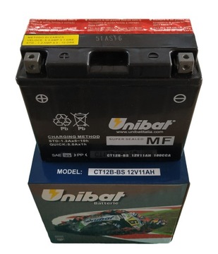 Akumulator UNIBAT CT12B-BS YT12B-BS 11Ah 180A