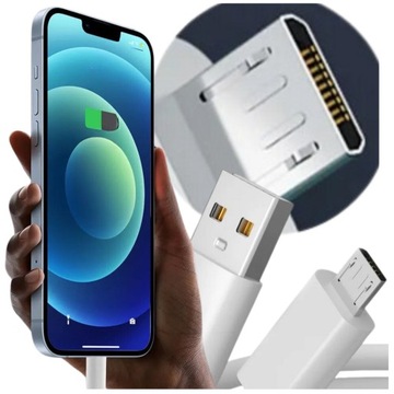 KABEL MICRO USB 1.5M SZYBKIE ŁADOWANIE DO TELEFONU URZĄDZEŃ MOBILNYCH MOCNY