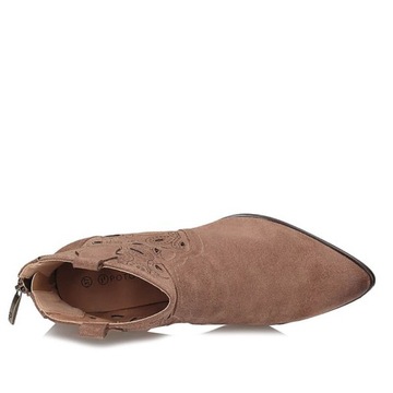 Весенние ковбойские сапоги Ботильоны на высоком каблуке Potocki 24-12396 BR