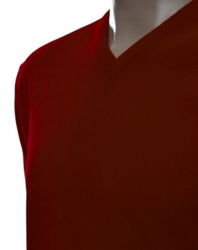 Sweter męski klasyczny z kaszmiru i wełny merynosów XL kaszmirowy bordo