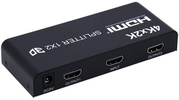 Rozgałęźnik HDMI 1/2 Splitter 2x TV Rozdzielacz Sygnału HD 4K 1x2 Spliter