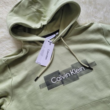 bluza Calvin Klein Box Striped Logo L kangurek z kapturem