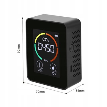Портативный детектор качества воздуха CO2 в помещении