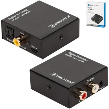 Konwerter DAC optyczny toslink coaxial na RCA JACK przejściówka adapter