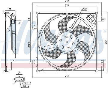 NISSENS VENTILÁTOR CHLADIČŮ VOLKSWAGEN UP 11-