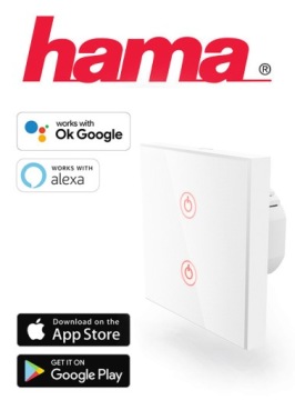 Приложение Smart Home Hama с двойным выключателем света и Wi-Fi