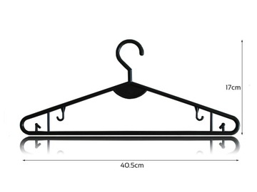 ЧЕРНЫЕ ВЕШАЛКИ ДЛЯ УНИВЕРСАЛЬНОЙ ОДЕЖДЫ x25