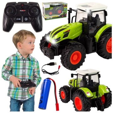 ZDALNIE STEROWANY TRAKTOR ROLNICZY CIĄGNIK Na Pilot R/C 2.4GHz ŚWIATŁA LED