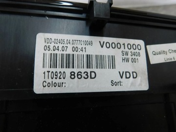 СЧЕТЧИК 1T0920863D VW TOURAN I 1.6