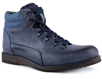 Buty męskie zimowe POLSKIE trzewiki skórzane 40