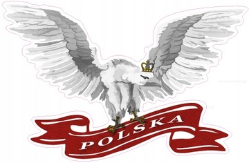 NAKLEJKA orzeł z napisem POLSKA odblaskowa