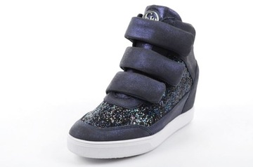 Buty Botki damskie Guess [BLUE] koturny 36