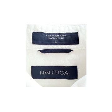 Biała bawełniana koszula męska z krótkim rękawem XXL Nautica klasyczna
