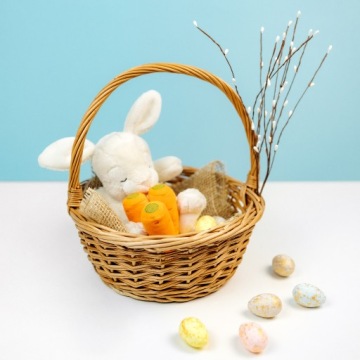 Детская плетеная пасхальная корзина с ручкой маленькая пасхальная корзина 20 см